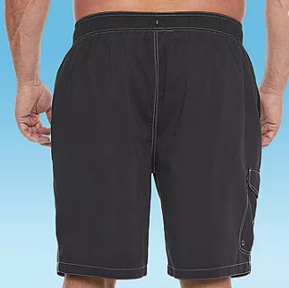 St johns bay mens big tall swim trunks black new 3XL 4XL 5x 6x new - Picture 2 of 3